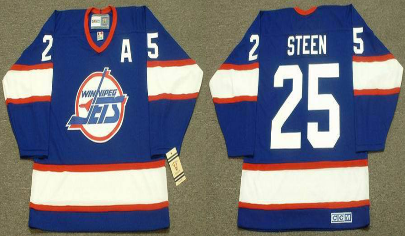 2019 Men Winnipeg Jets #25 Steen blue CCM NHL jersey->winnipeg jets->NHL Jersey